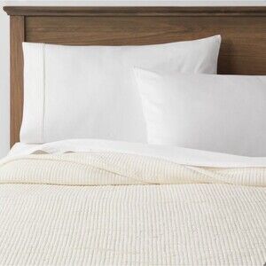 Double Cloth Quilt Cream - King Plus - Threshold